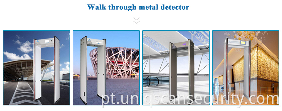 A moldura da porta de segurança de 6 zonas passa pelo detector de metais UB500